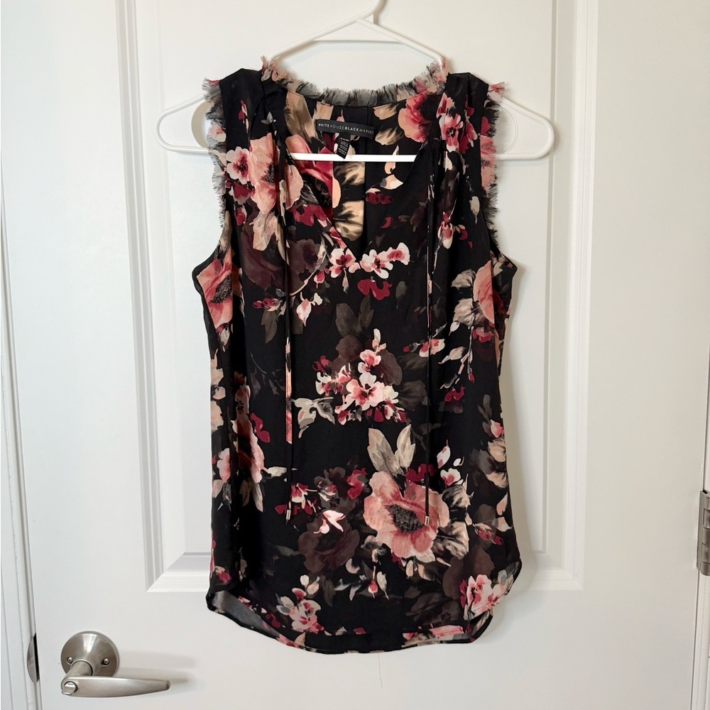 White House Black Market Floral Sleeveless Top
